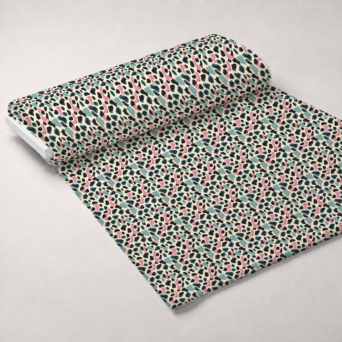 Sorbet Cheetah Spots Pattern 6 Fleece Fabric — fleece fabric unrolled bolt preview (mv-fleece-v1:bolt)