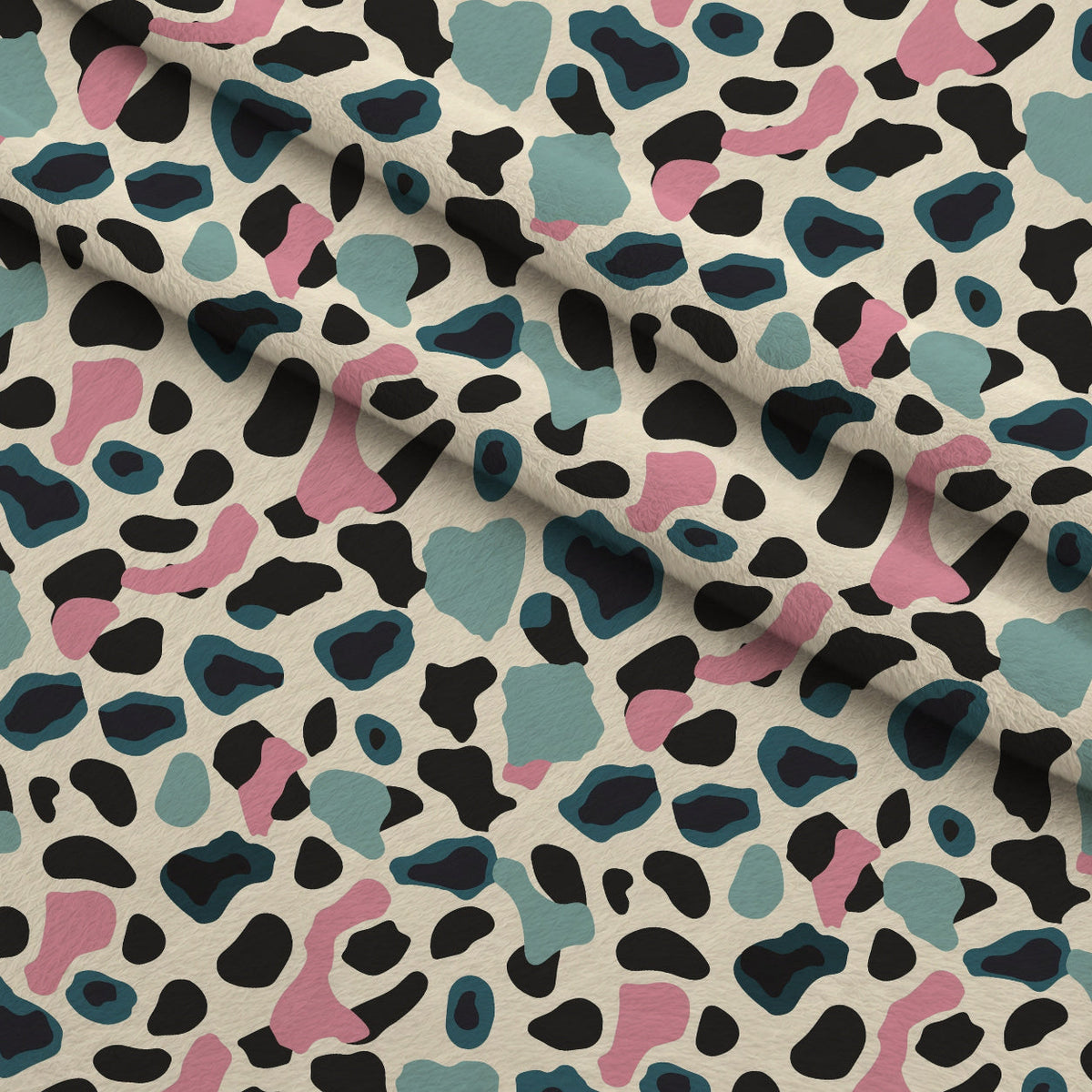 Sorbet Cheetah Spots Pattern 6 Fleece Fabric — fleece fabric folded close-up preview (mv-fleece-v1:lying)