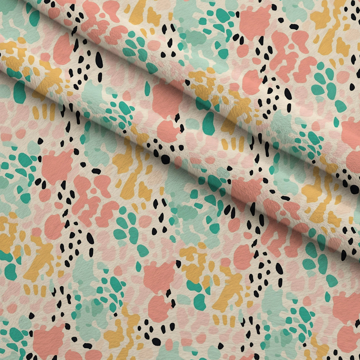 Sorbet Cheetah Spots Pattern 9 Fleece Fabric — fleece fabric folded close-up preview (mv-fleece-v1:lying)