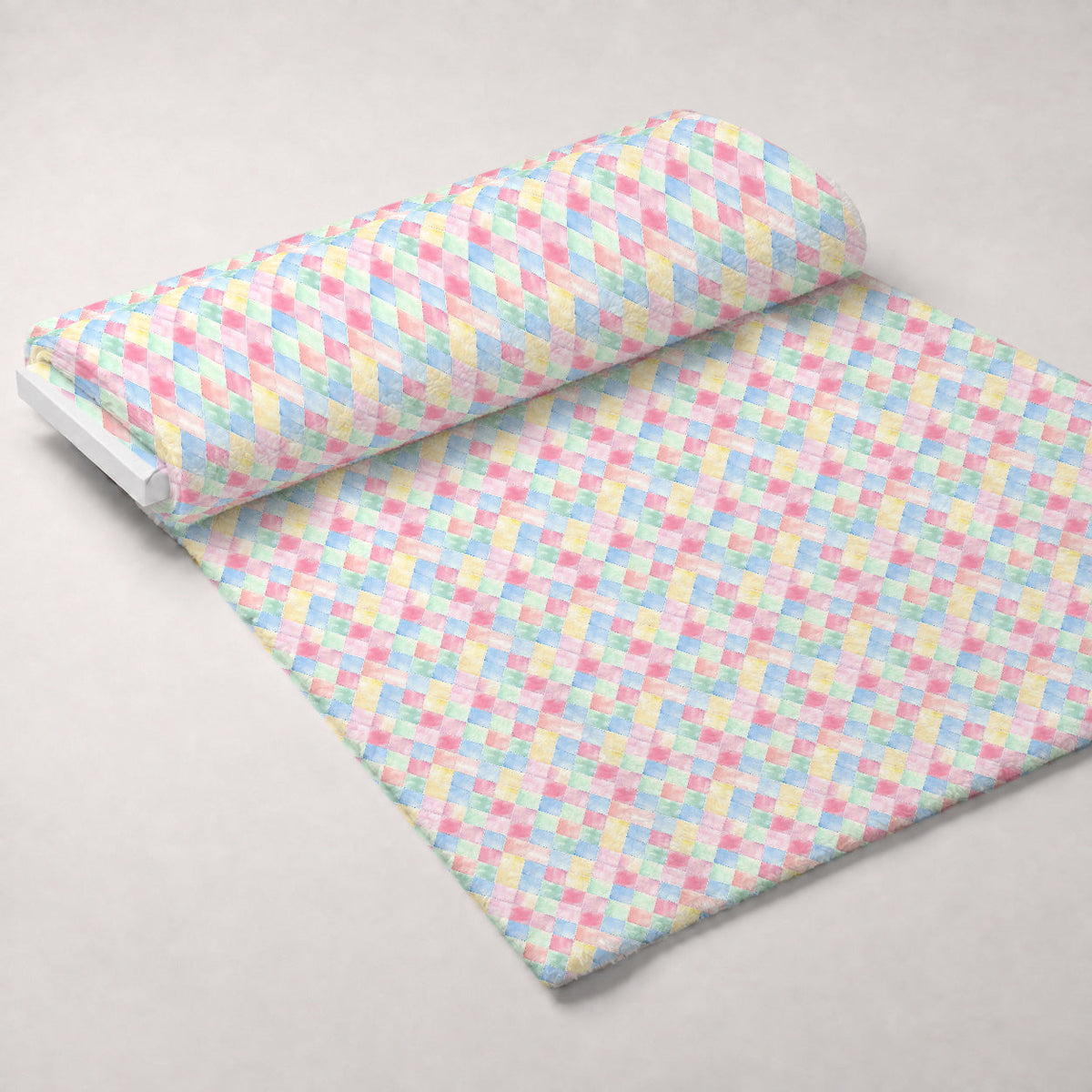Sorbet Squares Pattern 10 Fleece Fabric — fleece fabric unrolled bolt preview (mv-fleece-v1:bolt)