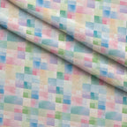 Sorbet Squares Pattern 2 Fleece Fabric — fleece fabric folded close-up preview (mv-fleece-v1:lying)