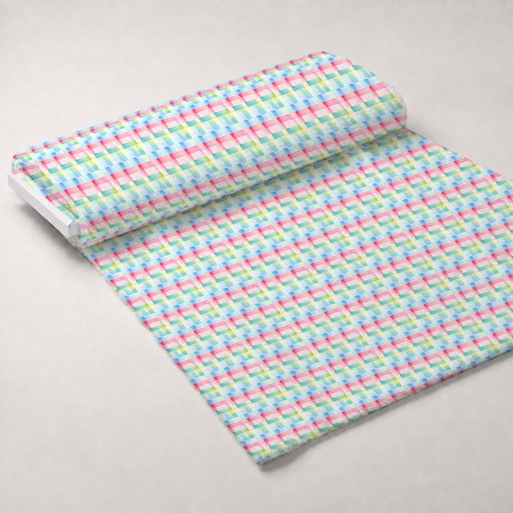 Sorbet Squares Pattern 3 Fleece Fabric — fleece fabric unrolled bolt preview (mv-fleece-v1:bolt)
