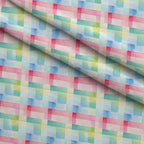 Sorbet Squares Pattern 3 Fleece Fabric — fleece fabric folded close-up preview (mv-fleece-v1:lying)