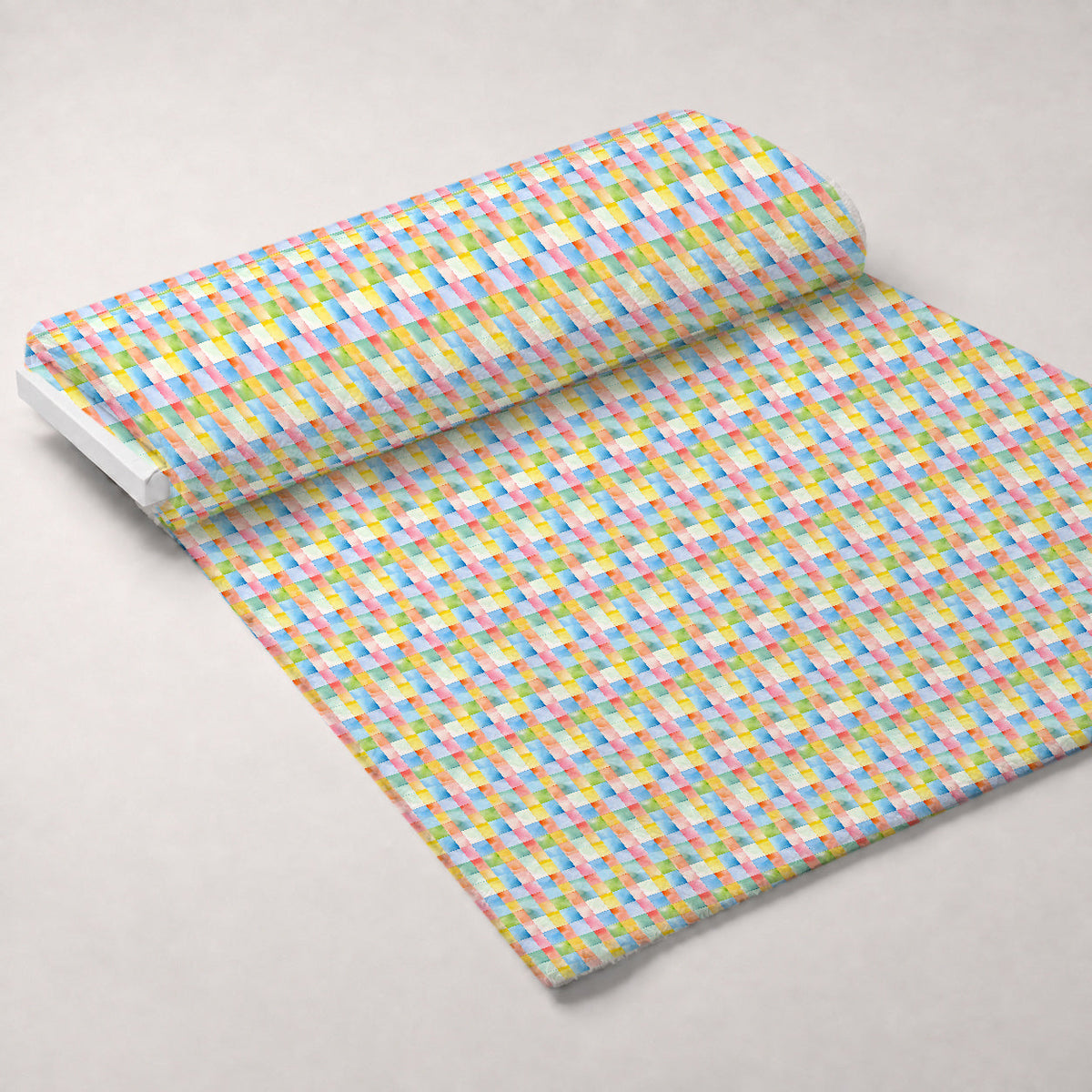 Sorbet Squares Pattern 4 Fleece Fabric — fleece fabric unrolled bolt preview (mv-fleece-v1:bolt)