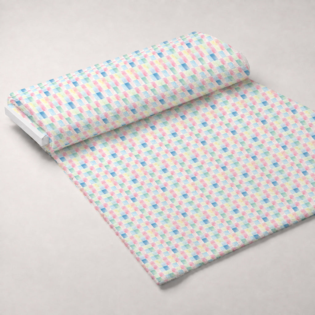 Sorbet Squares Pattern 5 Fleece Fabric — fleece fabric unrolled bolt preview (mv-fleece-v1:bolt)