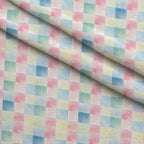 Sorbet Squares Pattern 5 Fleece Fabric — fleece fabric folded close-up preview (mv-fleece-v1:lying)