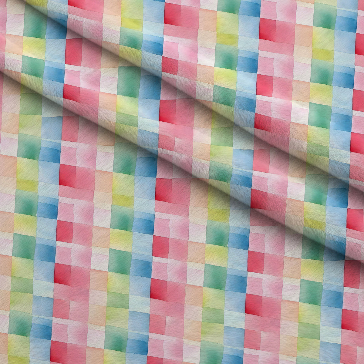 Sorbet Squares Pattern 8 Fleece Fabric — fleece fabric folded close-up preview (mv-fleece-v1:lying)