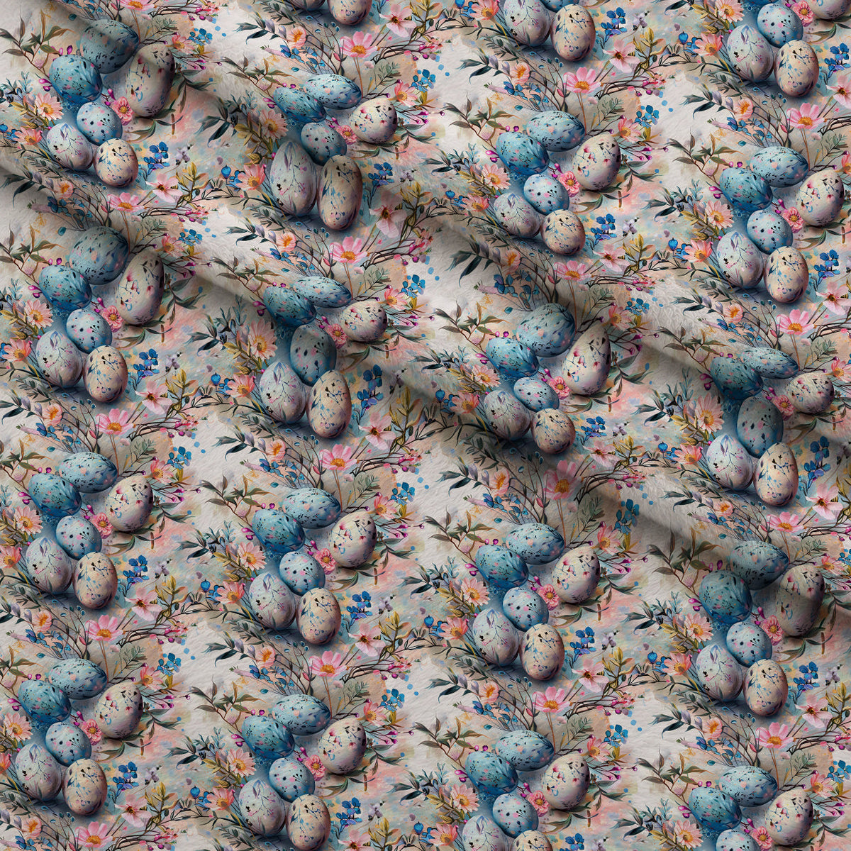 Speckled Nest Blooms Pattern 1 Fleece Fabric — fleece fabric folded close-up preview (mv-fleece-v1:lying)