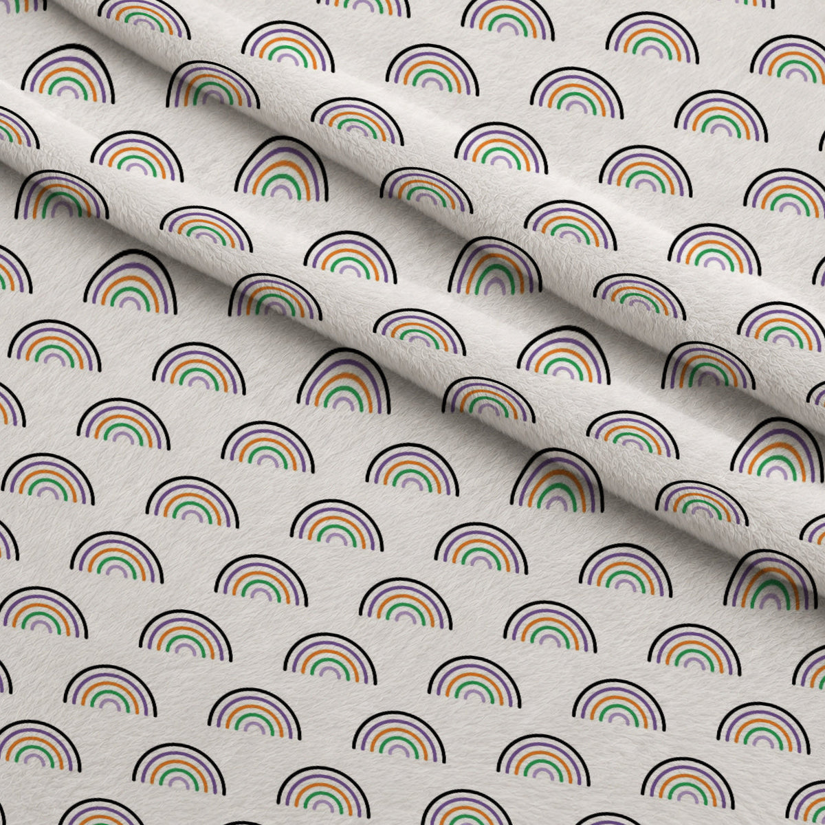 Spooky Plaids Pattern 6 Fleece Fabric — fleece fabric folded close-up preview (mv-fleece-v1:lying)