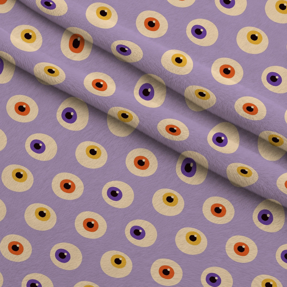 Spooky Sweets Pattern 13 Fleece Fabric — fleece fabric folded close-up preview (mv-fleece-v1:lying)