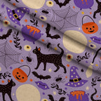 Spooky Sweets Pattern 4 Fleece Fabric — fleece fabric folded close-up preview (mv-fleece-v1:lying)