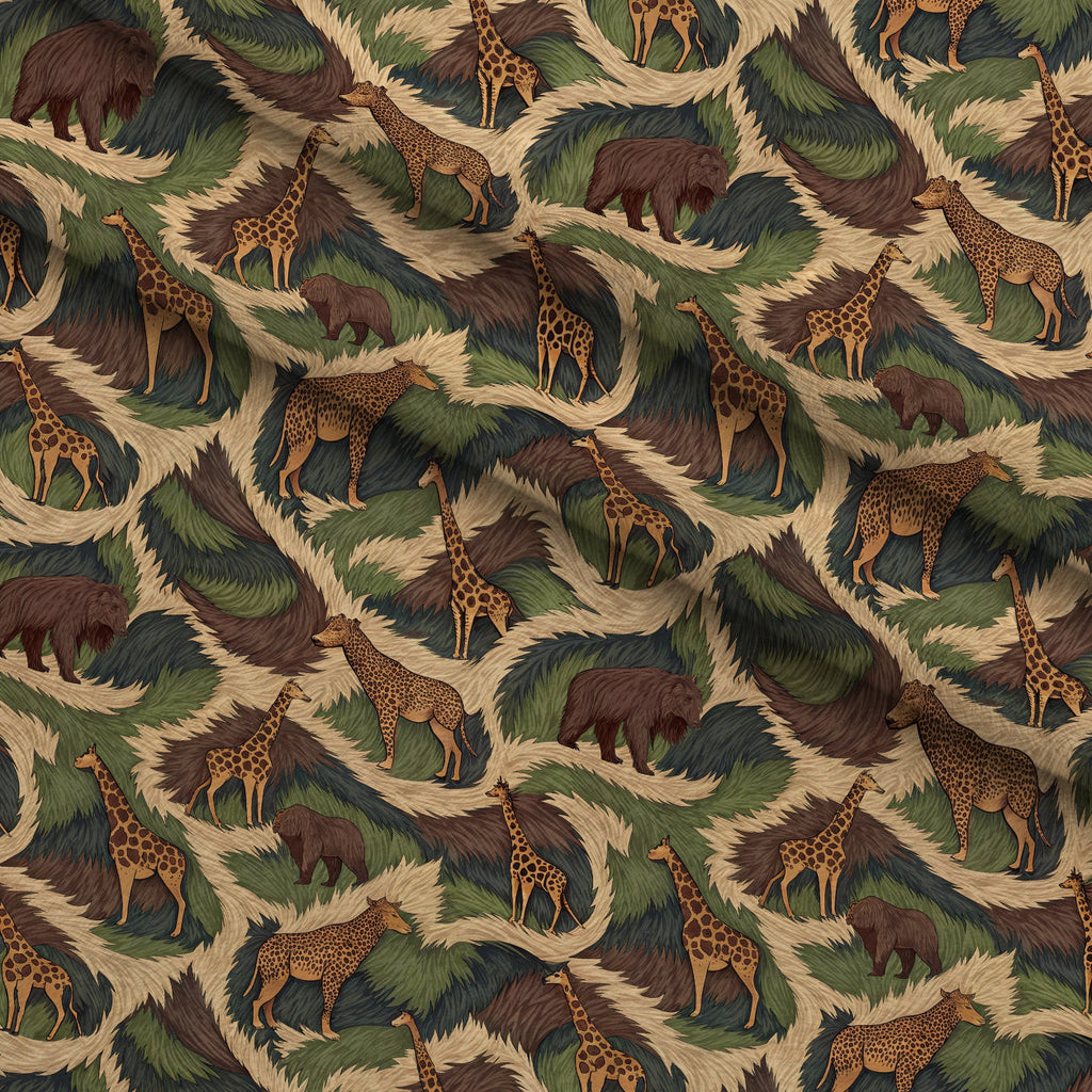 Spotted Savanna Pattern 2 Fleece Fabric — fleece fabric folded close-up preview (mv-fleece-v1:lying)
