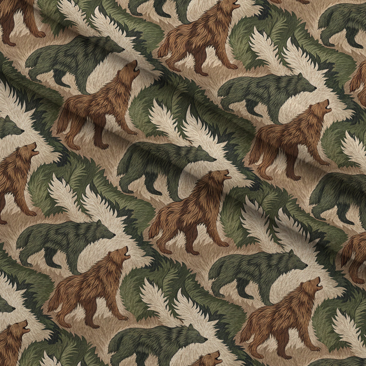 Spotted Savanna Pattern 3 Fleece Fabric — fleece fabric folded close-up preview (mv-fleece-v1:lying)