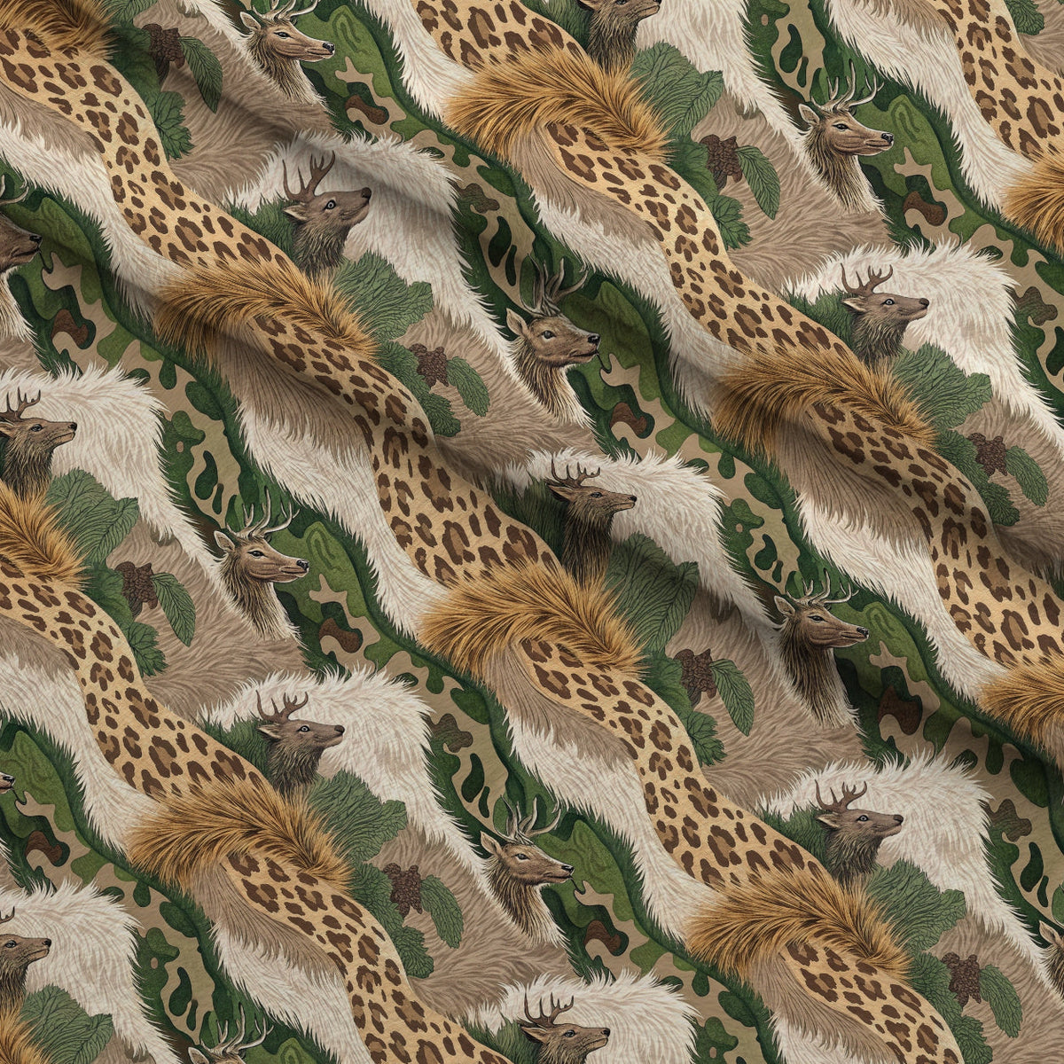 Spotted Savanna Pattern 7 Fleece Fabric — fleece fabric folded close-up preview (mv-fleece-v1:lying)