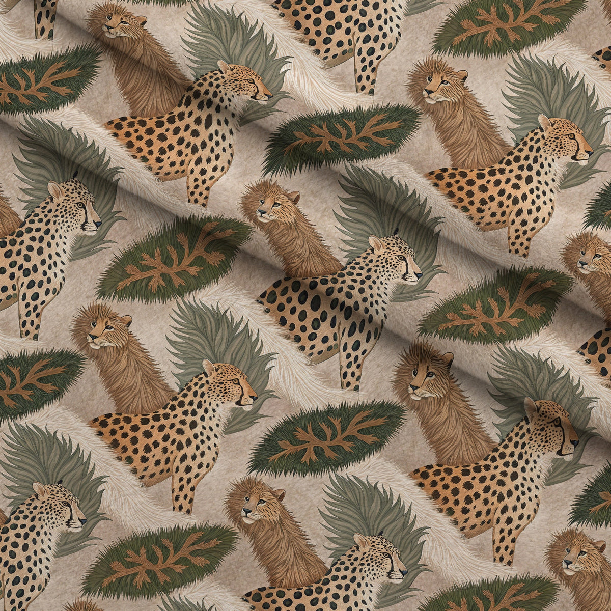 Spotted Savanna Pattern 8 Fleece Fabric — fleece fabric folded close-up preview (mv-fleece-v1:lying)