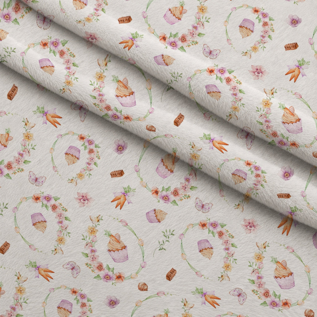 Springtime Sweets Pattern 5 Fleece Fabric — fleece fabric folded close-up preview (mv-fleece-v1:lying)