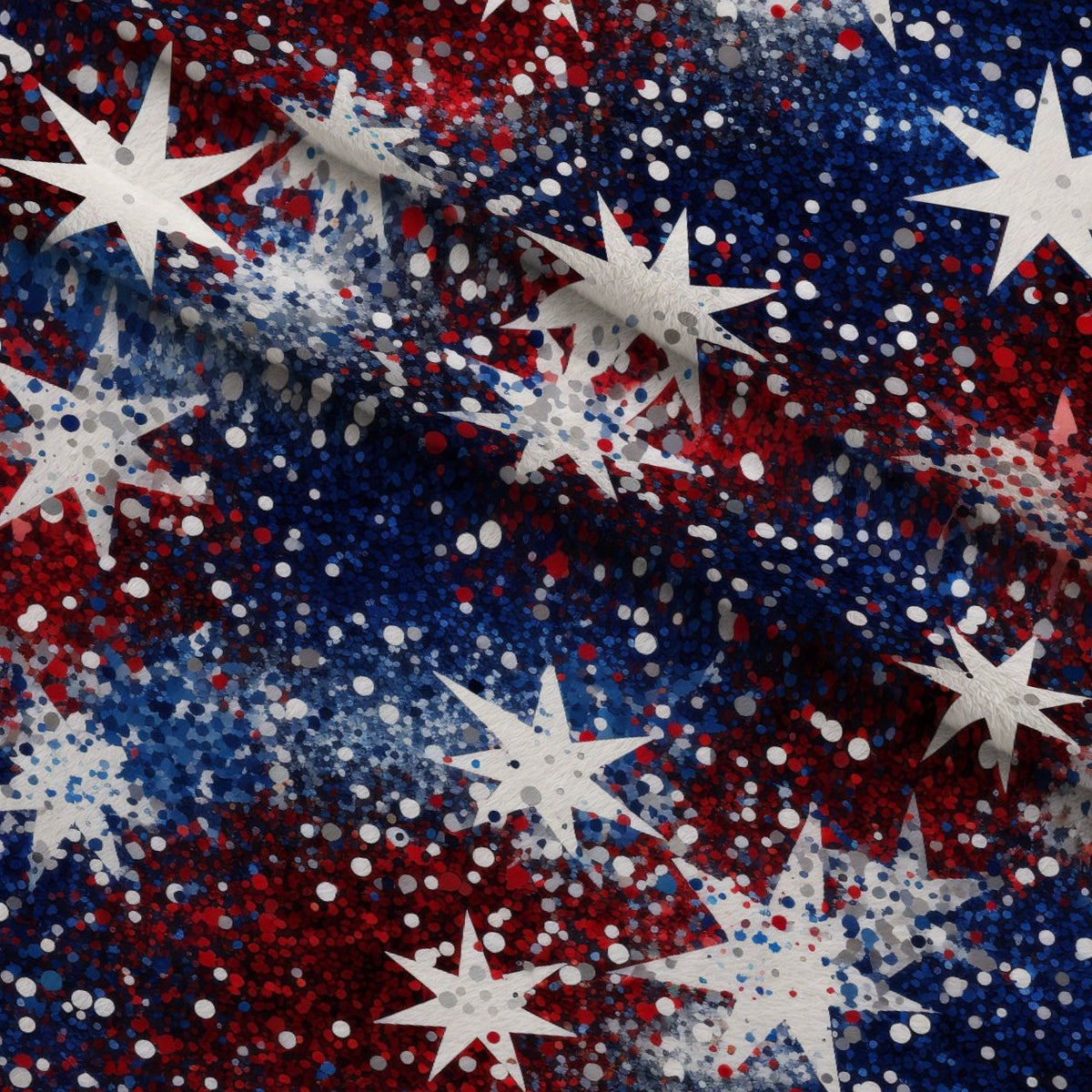 Star Spangled Confetti Pattern 12 Fleece Fabric — fleece fabric folded close-up preview (mv-fleece-v1:lying)