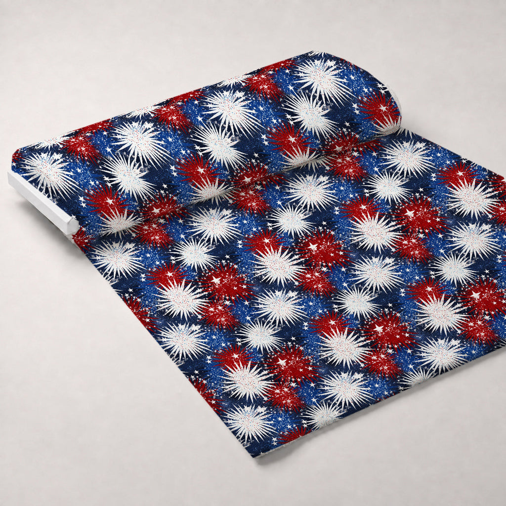 Star Spangled Confetti Pattern 6 Fleece Fabric — fleece fabric unrolled bolt preview (mv-fleece-v1:bolt)
