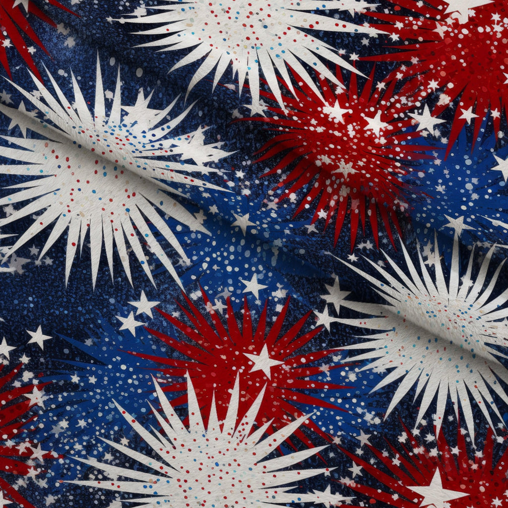 Star Spangled Confetti Pattern 6 Fleece Fabric — fleece fabric folded close-up preview (mv-fleece-v1:lying)