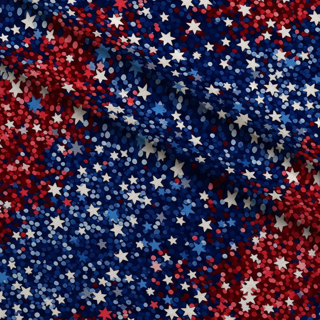 Star Spangled Confetti Pattern 7 Fleece Fabric — fleece fabric folded close-up preview (mv-fleece-v1:lying)