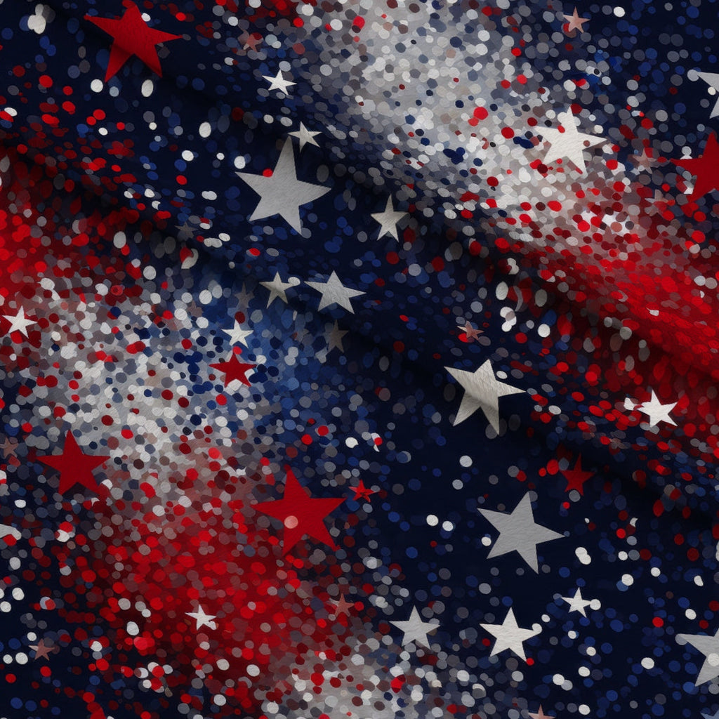 Star Spangled Confetti Pattern 8 Fleece Fabric — fleece fabric folded close-up preview (mv-fleece-v1:lying)