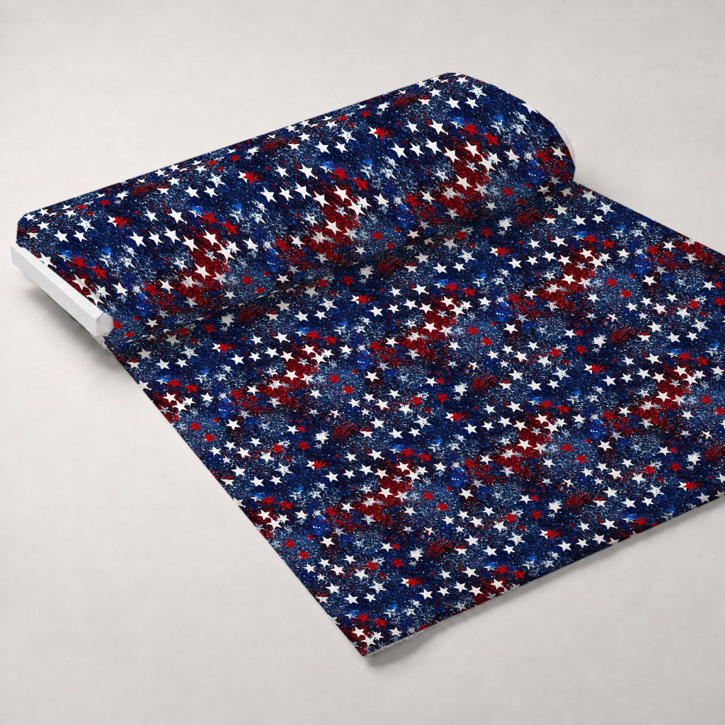 Star Spangled Confetti Pattern 9 Fleece Fabric — fleece fabric unrolled bolt preview (mv-fleece-v1:bolt)