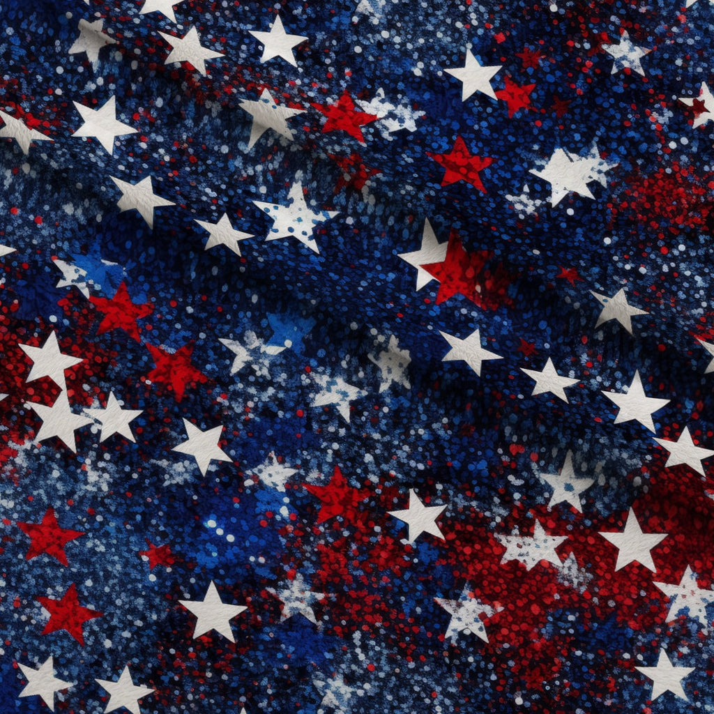 Star Spangled Confetti Pattern 9 Fleece Fabric — fleece fabric folded close-up preview (mv-fleece-v1:lying)