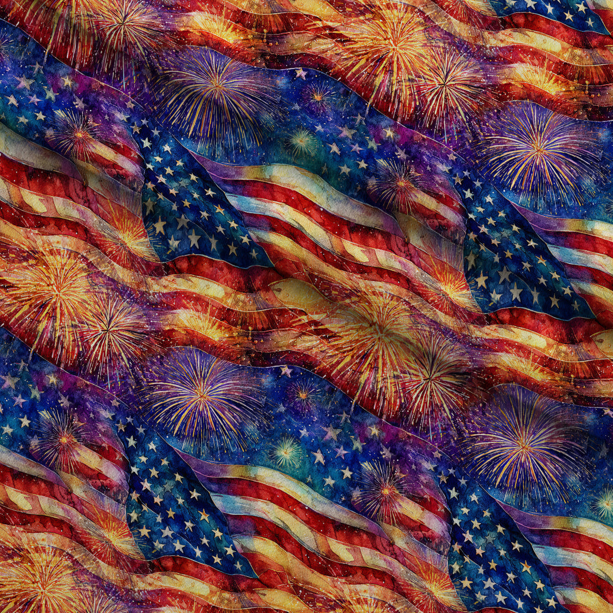 Star-Spangled Skies Pattern 1 Fleece Fabric — fleece fabric folded close-up preview (mv-fleece-v1:lying)