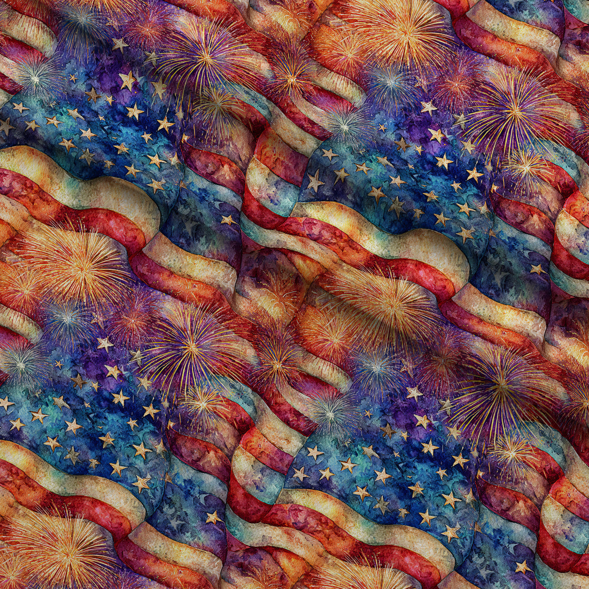Star-Spangled Skies Pattern 2 Fleece Fabric — fleece fabric folded close-up preview (mv-fleece-v1:lying)