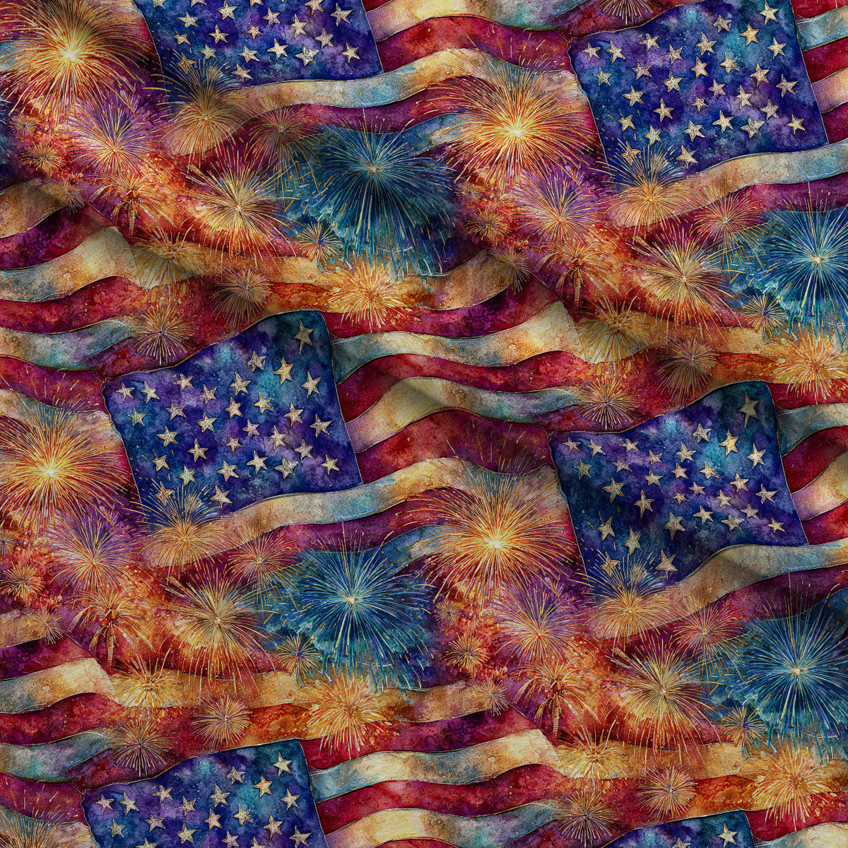 Star-Spangled Skies Pattern 3 Fleece Fabric — fleece fabric folded close-up preview (mv-fleece-v1:lying)