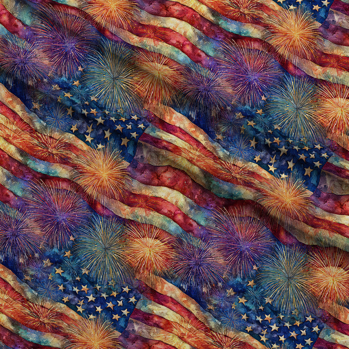 Star-Spangled Skies Pattern 4 Fleece Fabric — fleece fabric folded close-up preview (mv-fleece-v1:lying)