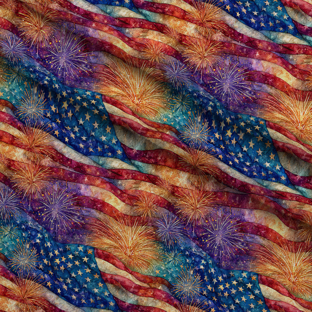 Star-Spangled Skies Pattern 5 Fleece Fabric — fleece fabric folded close-up preview (mv-fleece-v1:lying)