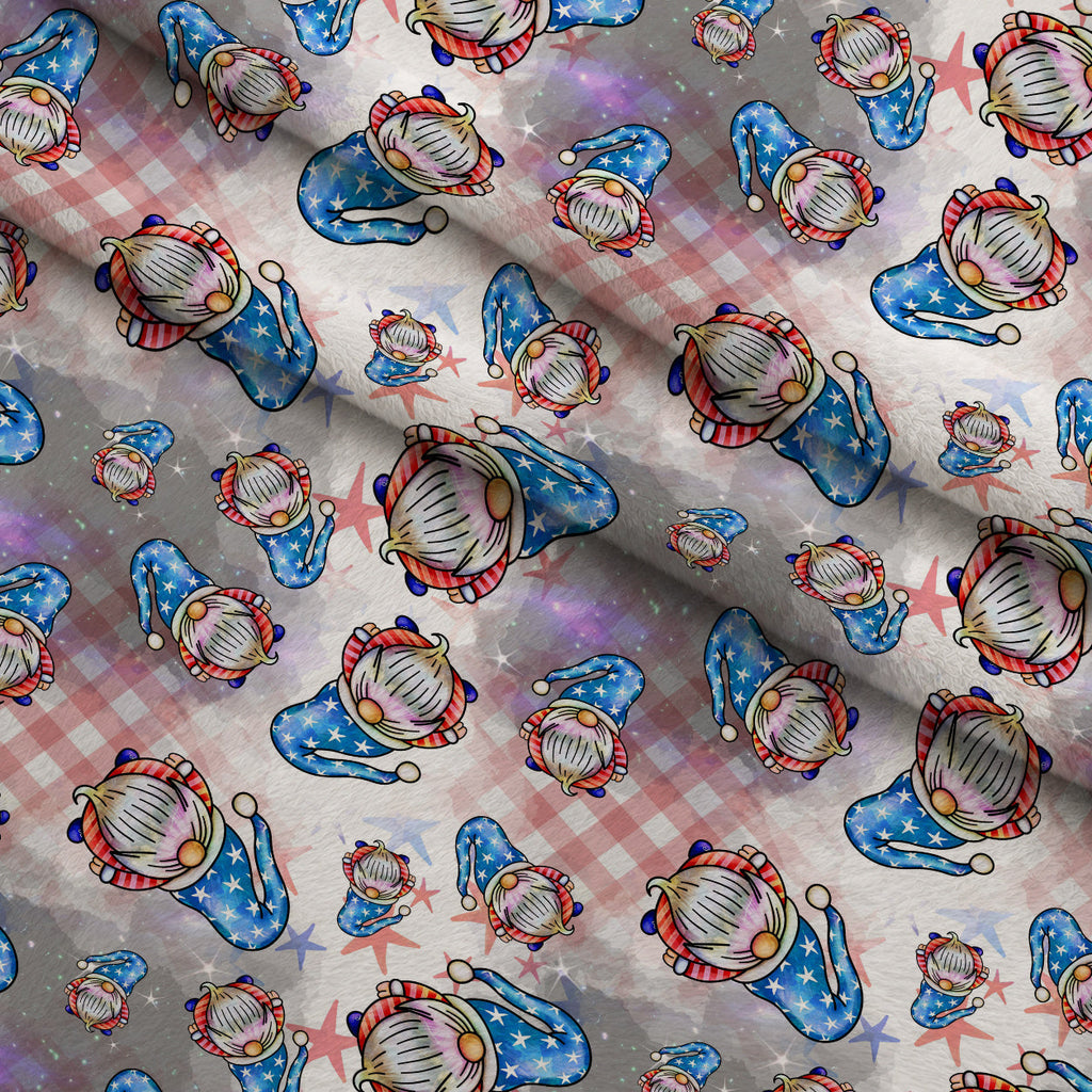 Star Spangled Sprites Pattern 1 Fleece Fabric — fleece fabric folded close-up preview (mv-fleece-v1:lying)