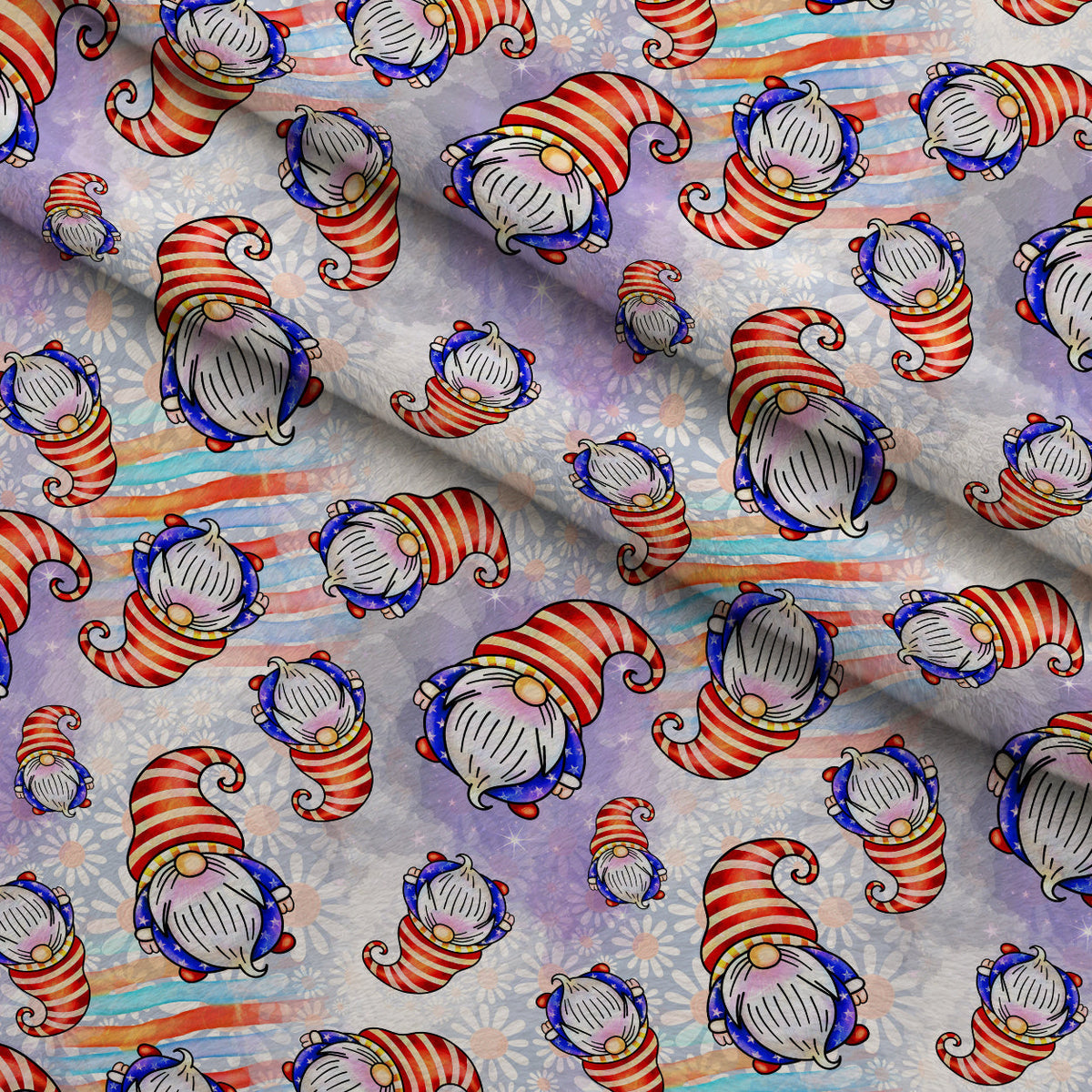 Star Spangled Sprites Pattern 2 Fleece Fabric — fleece fabric folded close-up preview (mv-fleece-v1:lying)