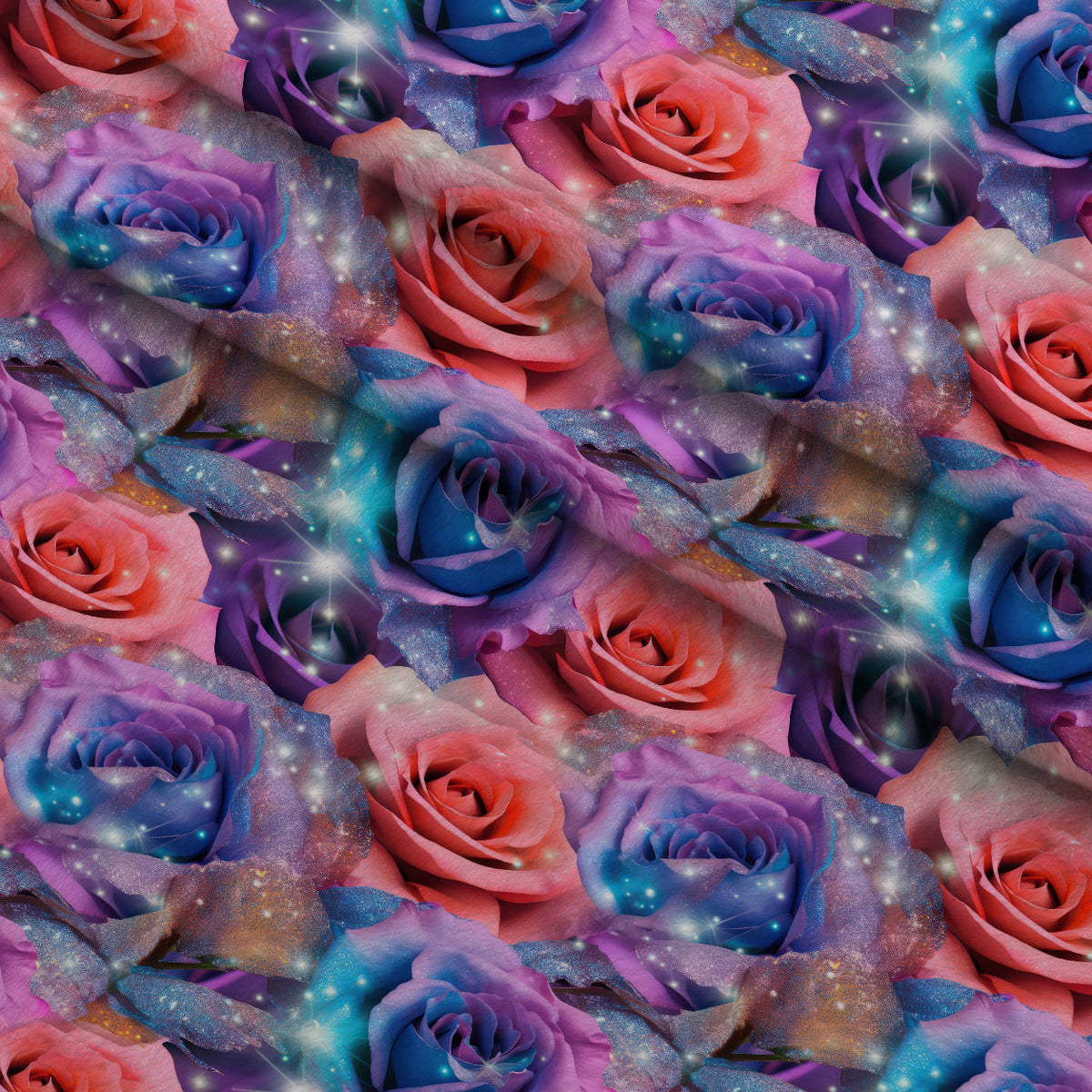 Stardust Blooms Pattern 12 Fleece Fabric — fleece fabric folded close-up preview (mv-fleece-v1:lying)