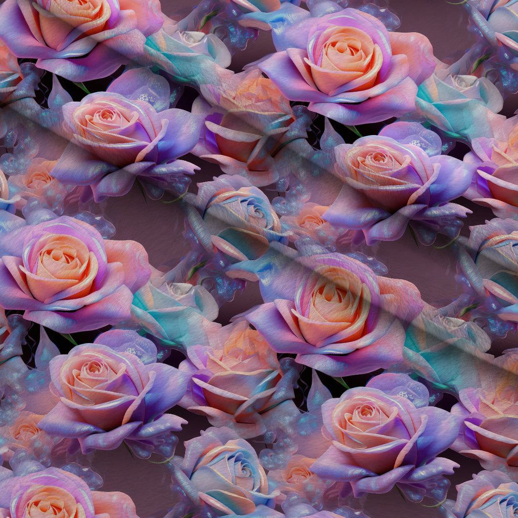 Stardust Blooms Pattern 2 Fleece Fabric — fleece fabric folded close-up preview (mv-fleece-v1:lying)