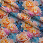 Stardust Blooms Pattern 9 Fleece Fabric — fleece fabric folded close-up preview (mv-fleece-v1:lying)