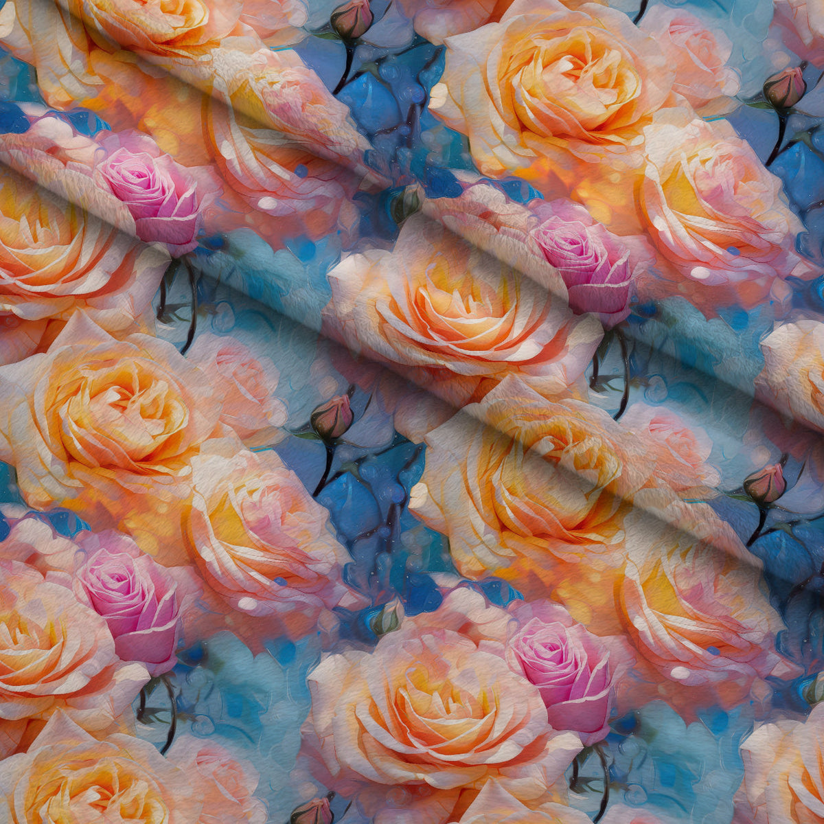 Stardust Blooms Pattern 9 Fleece Fabric — fleece fabric folded close-up preview (mv-fleece-v1:lying)