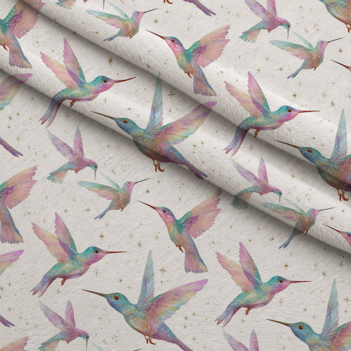 Stardust Wings Pattern 1 Fleece Fabric — fleece fabric folded close-up preview (mv-fleece-v1:lying)