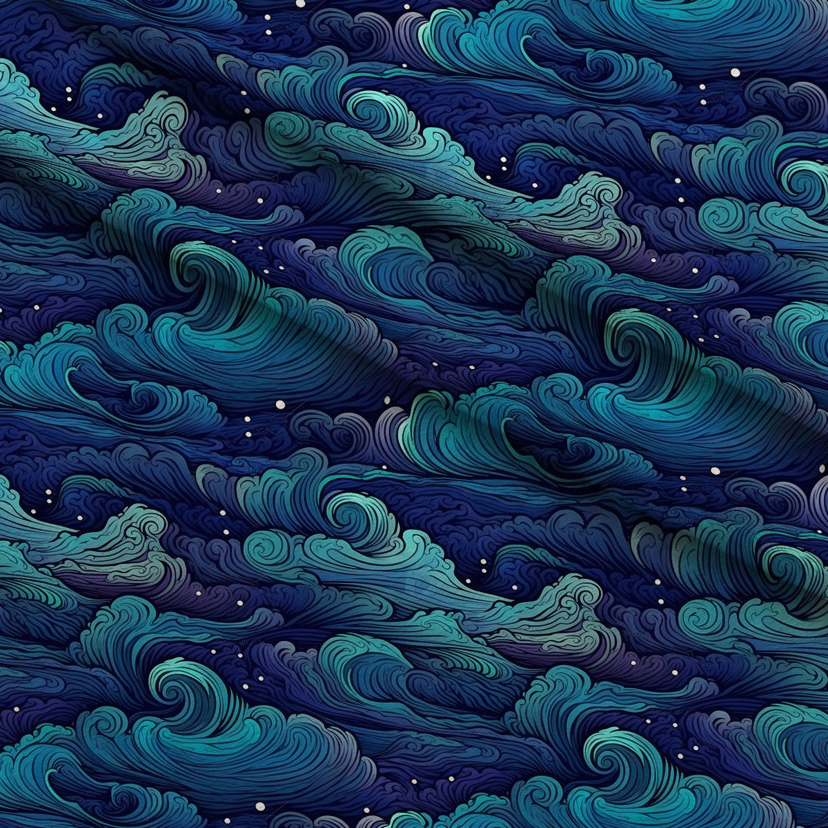 Starlit Swirls Pattern 10 Fleece Fabric — fleece fabric folded close-up preview (mv-fleece-v1:lying)