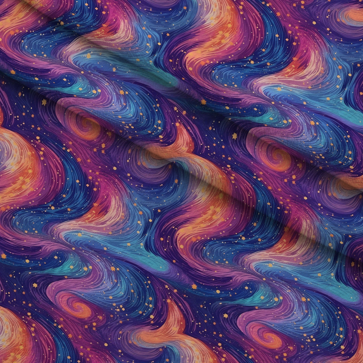 Starlit Swirls Pattern 15 Fleece Fabric — fleece fabric folded close-up preview (mv-fleece-v1:lying)