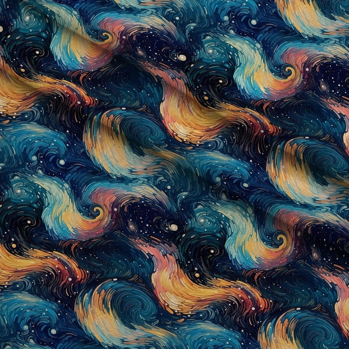 Starlit Swirls Pattern 2 Fleece Fabric — fleece fabric folded close-up preview (mv-fleece-v1:lying)