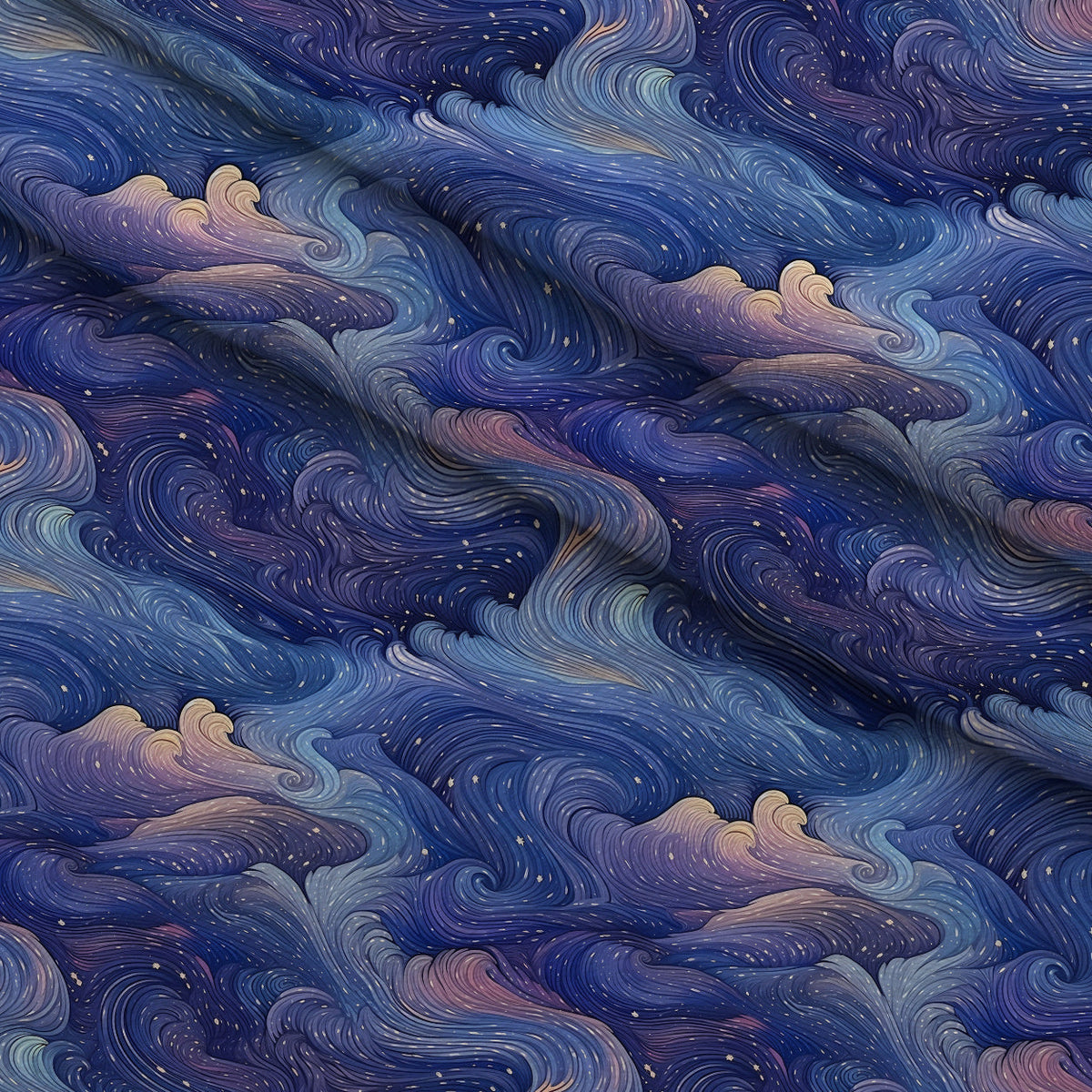 Starlit Swirls Pattern 6 Fleece Fabric — fleece fabric folded close-up preview (mv-fleece-v1:lying)