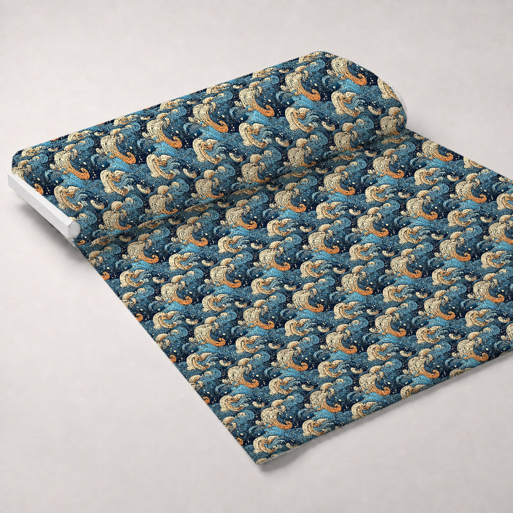 Starlit Swirls Pattern 8 Fleece Fabric — fleece fabric unrolled bolt preview (mv-fleece-v1:bolt)