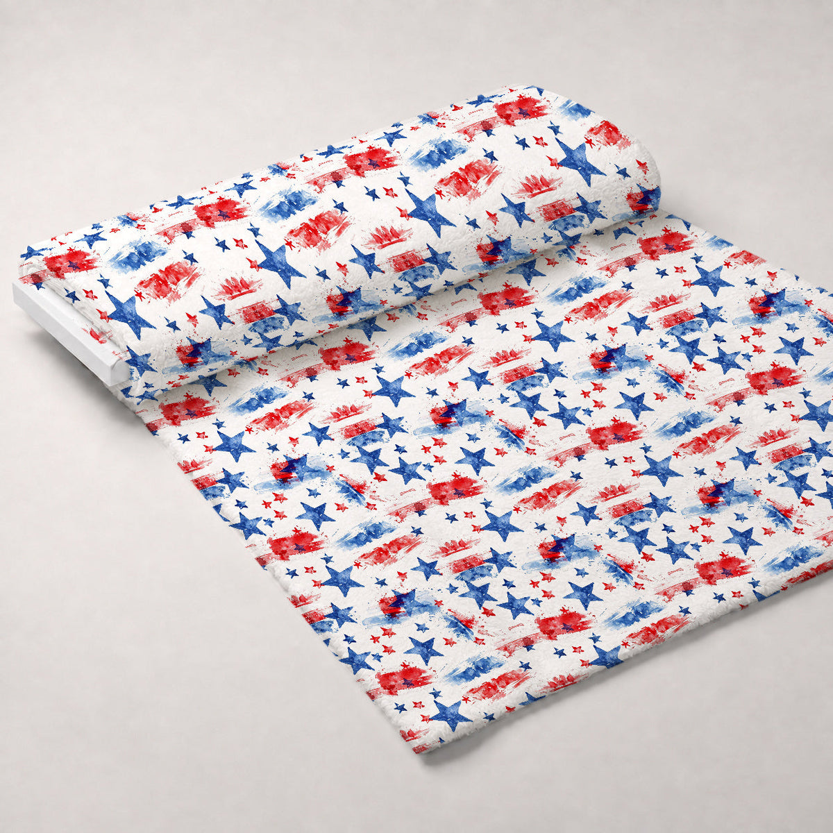 Stars and Stripes Pattern 10 Fleece Fabric — fleece fabric unrolled bolt preview (mv-fleece-v1:bolt)