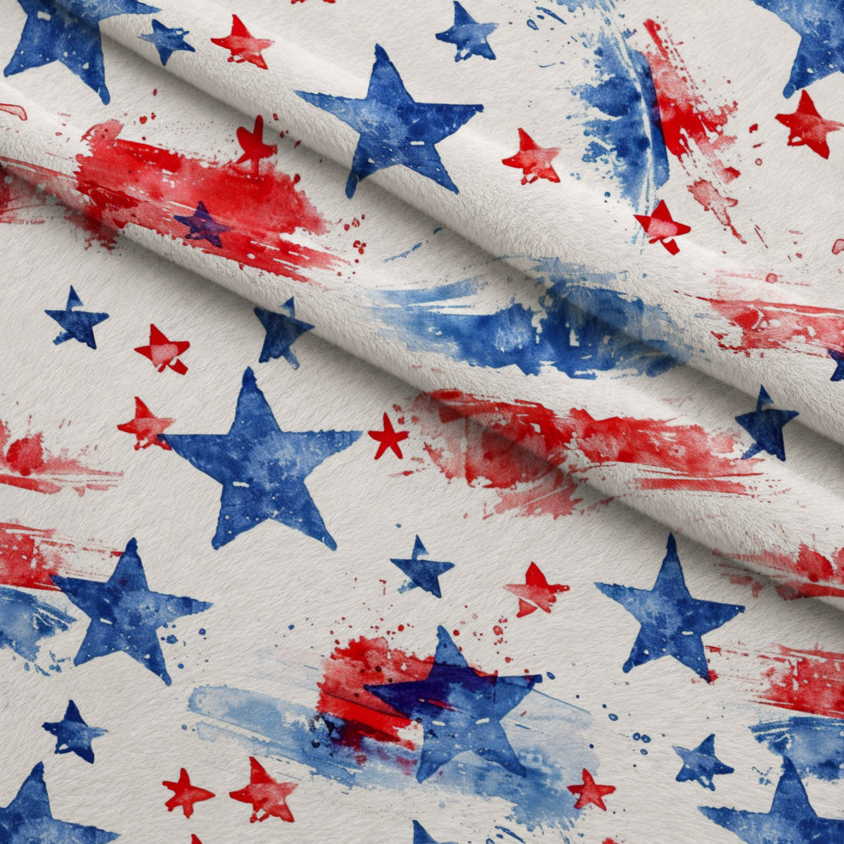 Stars and Stripes Pattern 10 Fleece Fabric — fleece fabric folded close-up preview (mv-fleece-v1:lying)