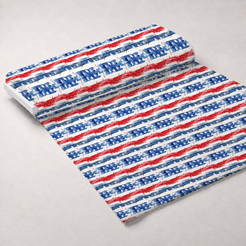 Stars and Stripes Pattern 11 Fleece Fabric — fleece fabric unrolled bolt preview (mv-fleece-v1:bolt)