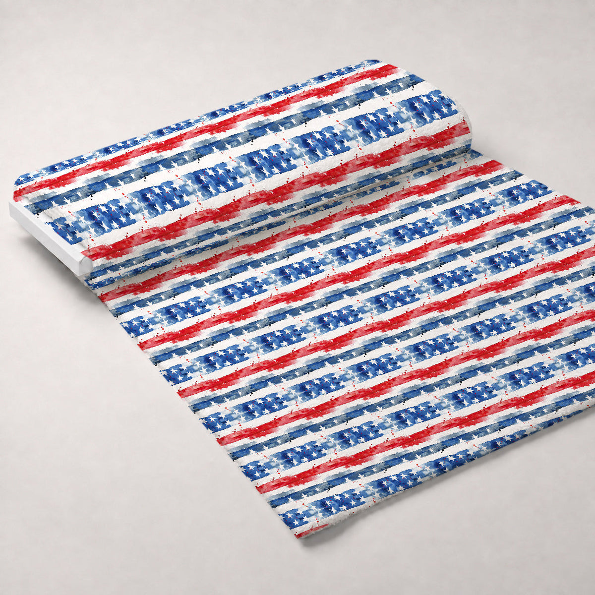 Stars and Stripes Pattern 11 Fleece Fabric — fleece fabric unrolled bolt preview (mv-fleece-v1:bolt)