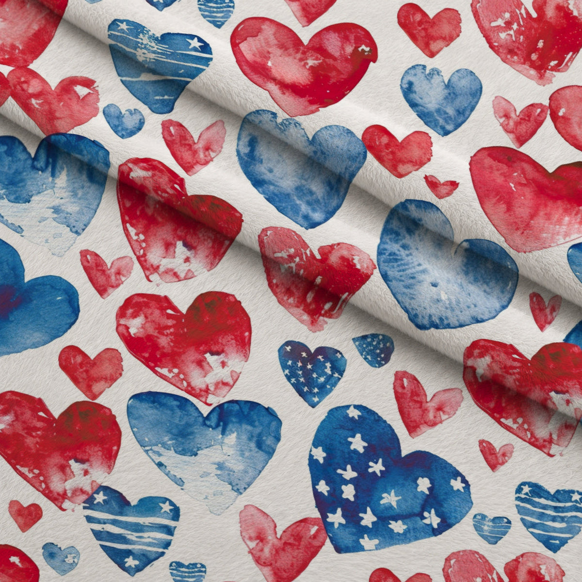 Stars and Stripes Pattern 13 Fleece Fabric — fleece fabric folded close-up preview (mv-fleece-v1:lying)