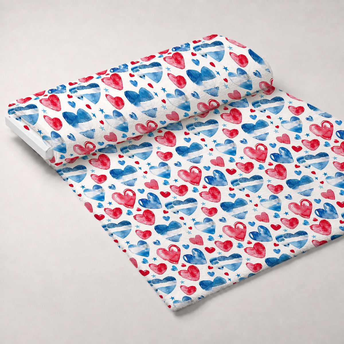 Stars and Stripes Pattern 14 Fleece Fabric — fleece fabric unrolled bolt preview (mv-fleece-v1:bolt)